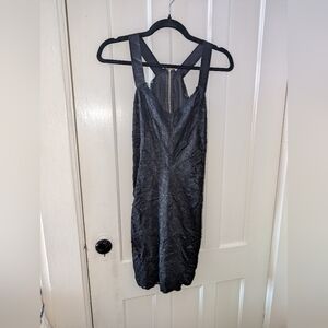 Guess Black Lace Bodycon Dress with Scalloped Trim